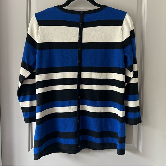 NWT Laura size medium blue, white and black striped women’s sweater - Picture 8 of 11